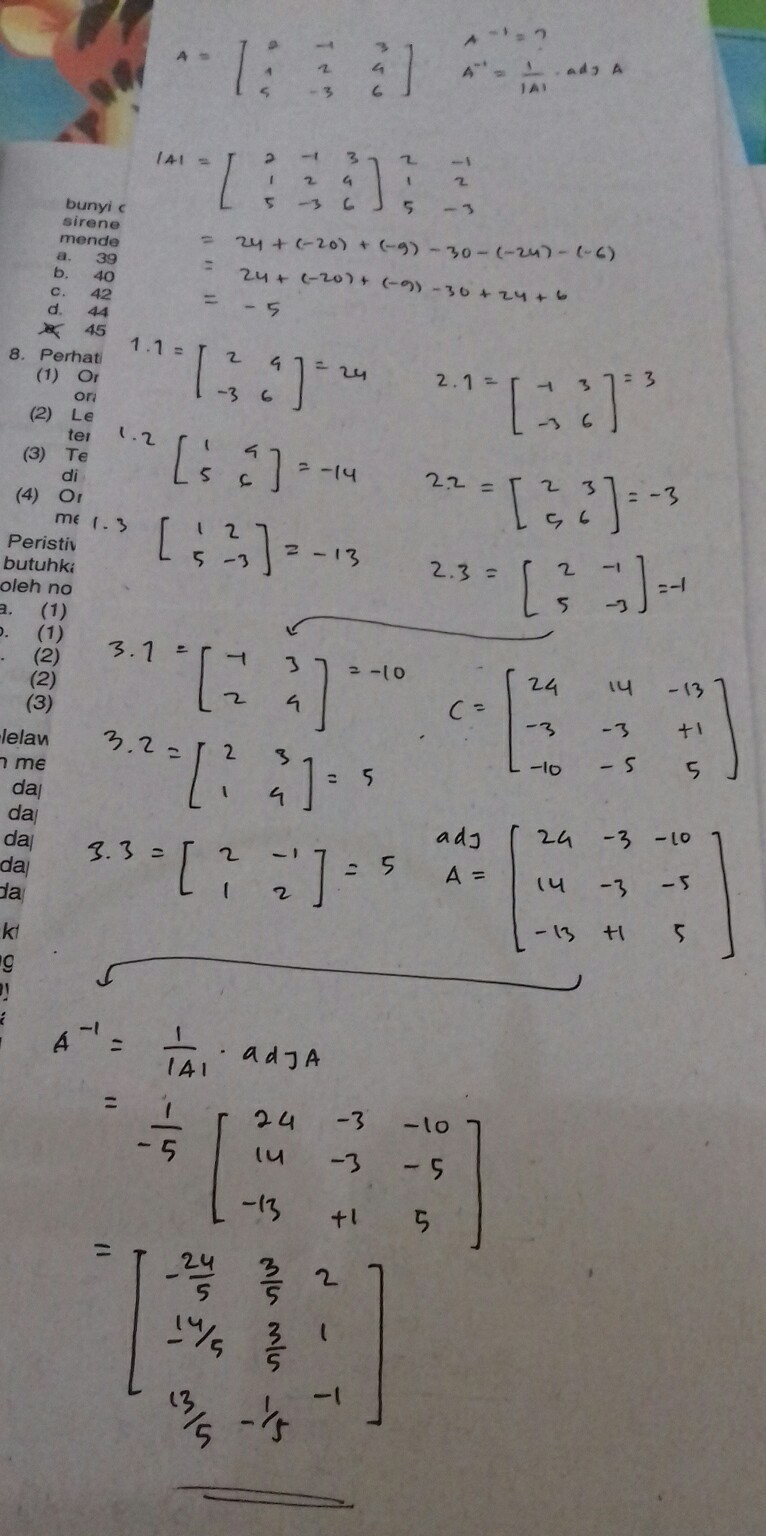 Detail Contoh Soal Determinan Matriks Ordo 3x3 Nomer 48