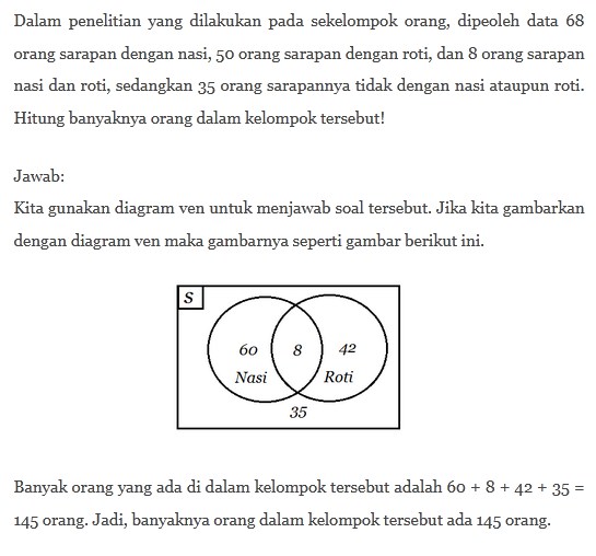 Detail Contoh Soal Diagram Venn Gabungan Nomer 2