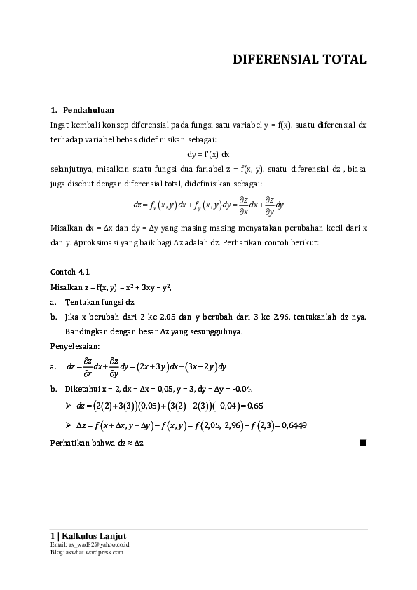 Detail Contoh Soal Diferensial Nomer 29