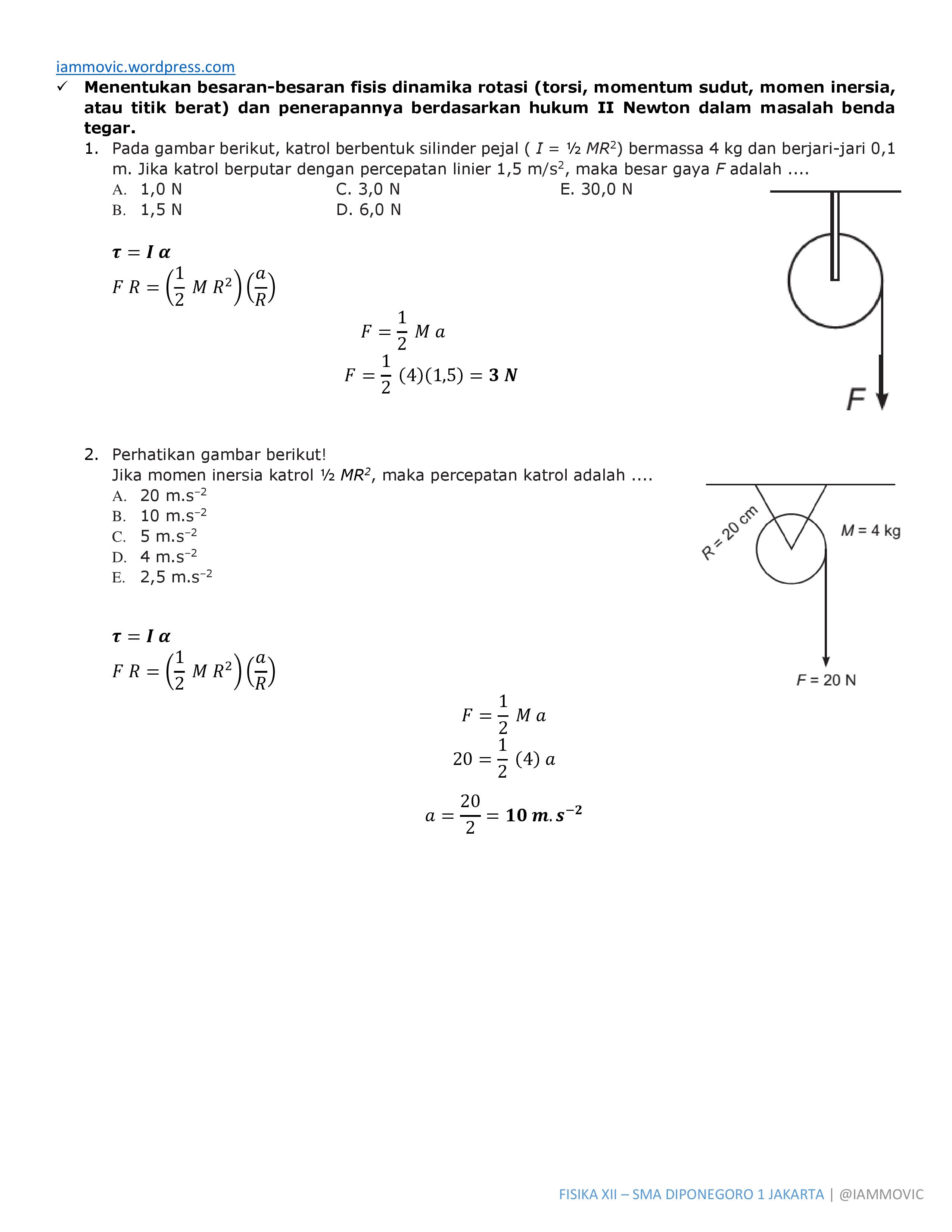 Detail Contoh Soal Dinamika Nomer 34