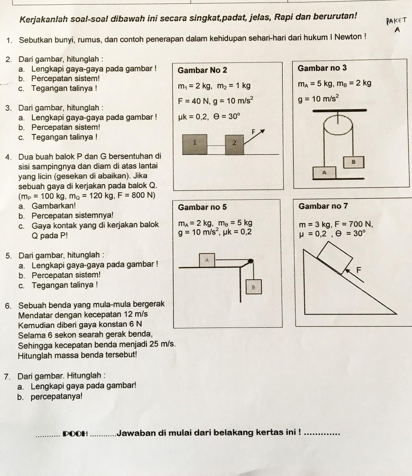 Detail Contoh Soal Dinamika Nomer 46