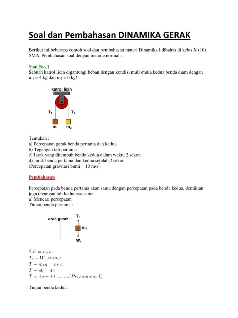 Detail Contoh Soal Dinamika Nomer 49