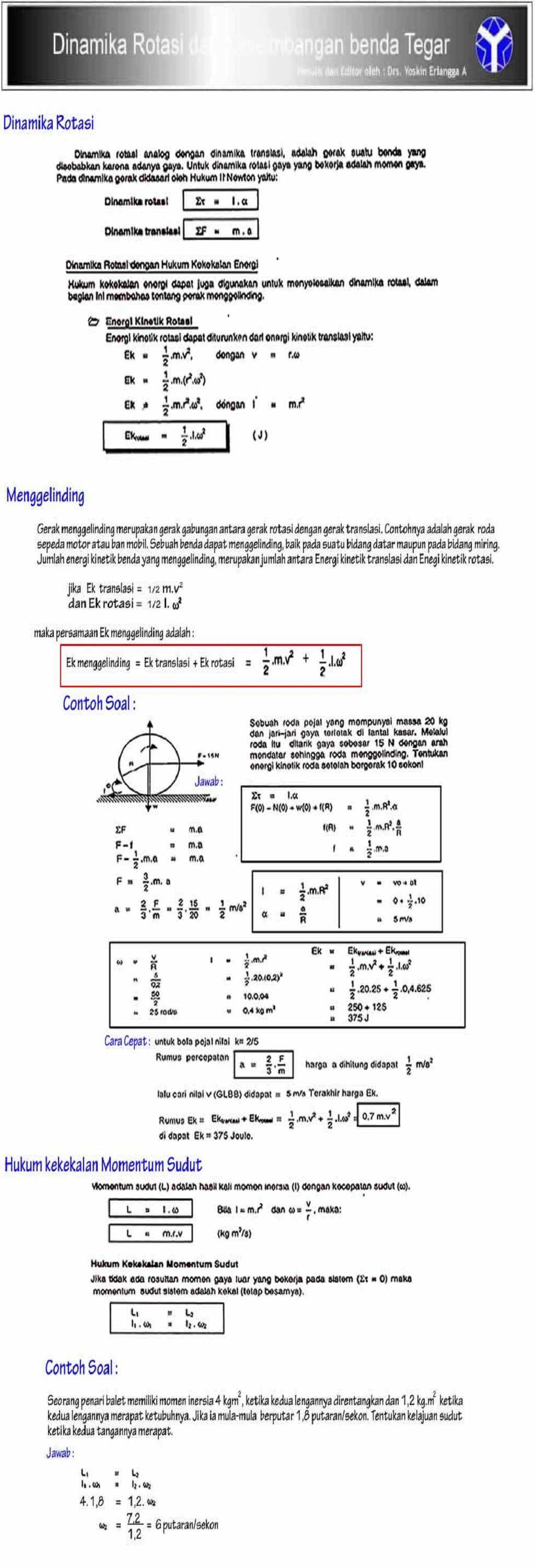 Detail Contoh Soal Dinamika Rotasi Dan Penyelesaiannya Nomer 20