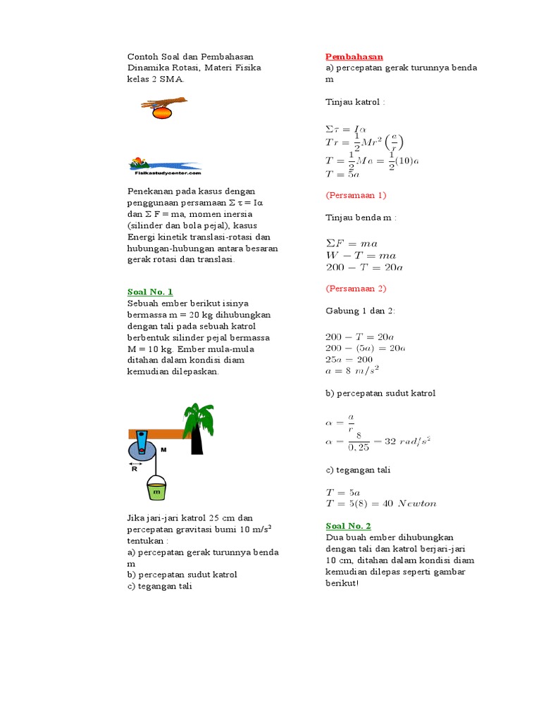 Detail Contoh Soal Dinamika Rotasi Dan Penyelesaiannya Nomer 55