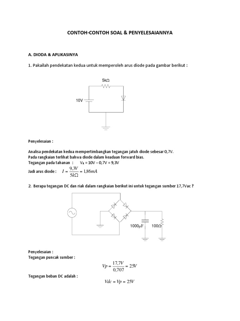 Detail Contoh Soal Dioda Nomer 40