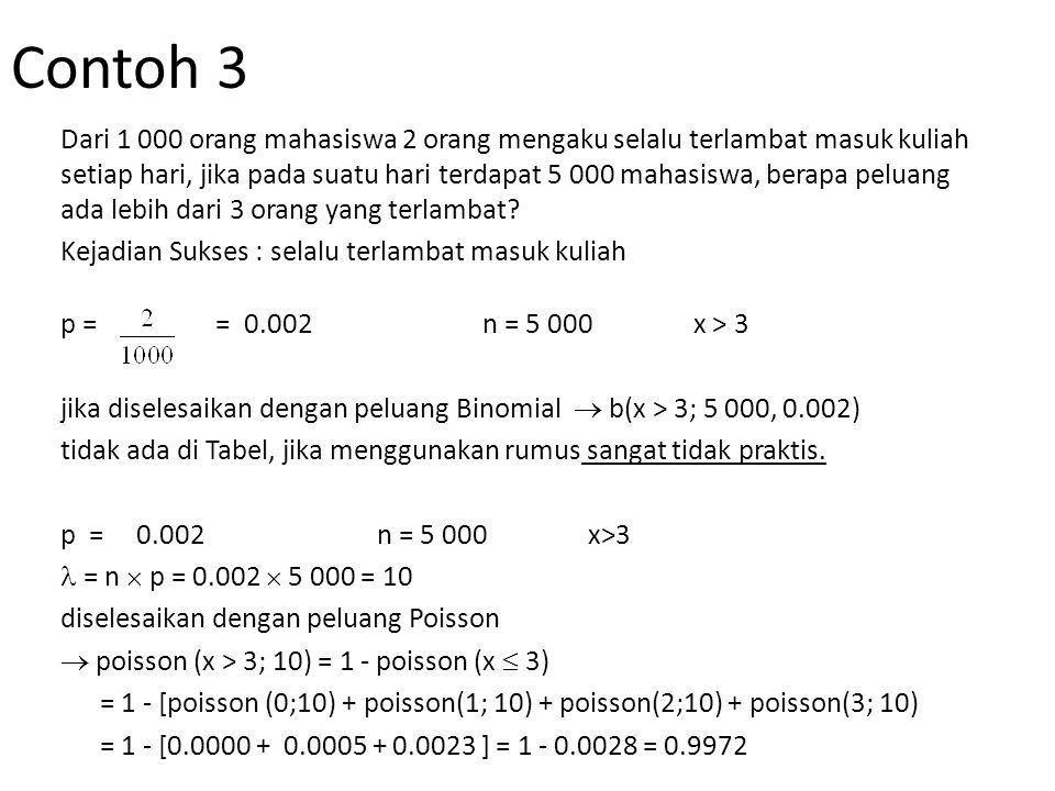 Detail Contoh Soal Distribusi Binomial Nomer 14