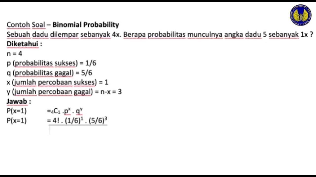 Detail Contoh Soal Distribusi Binomial Nomer 10