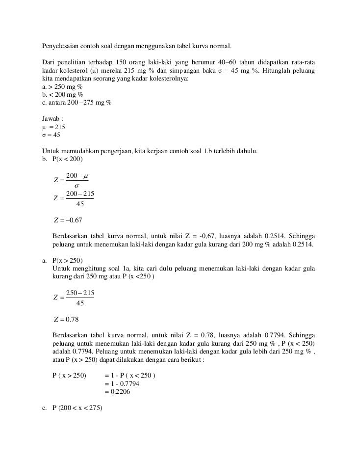 Detail Contoh Soal Distribusi Normal Nomer 33