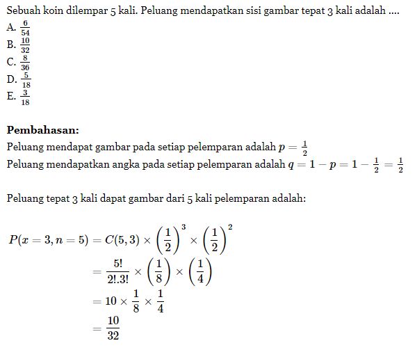 Detail Contoh Soal Distribusi Peluang Nomer 21