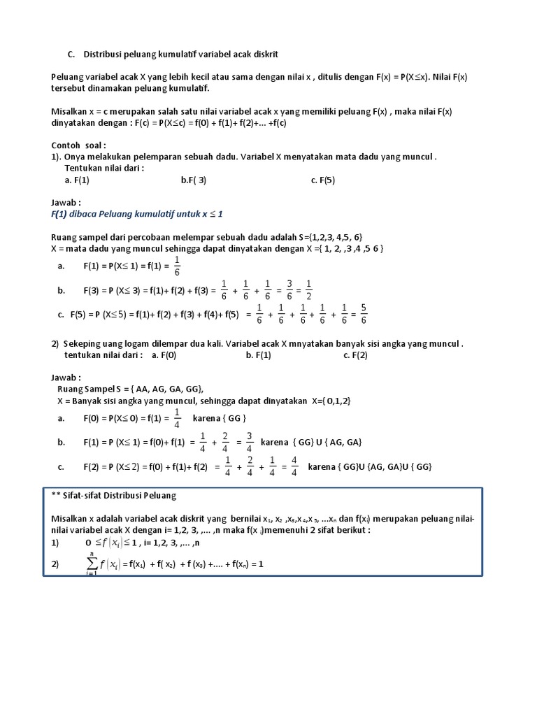 Detail Contoh Soal Distribusi Peluang Nomer 25