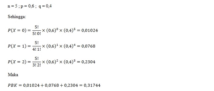 Detail Contoh Soal Distribusi Probabilitas Nomer 3