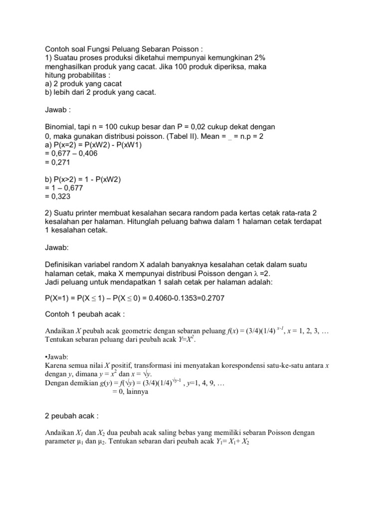 Detail Contoh Soal Distribusi Probabilitas Nomer 45