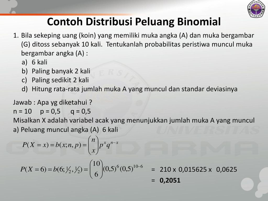 Detail Contoh Soal Distribusi Probabilitas Nomer 9