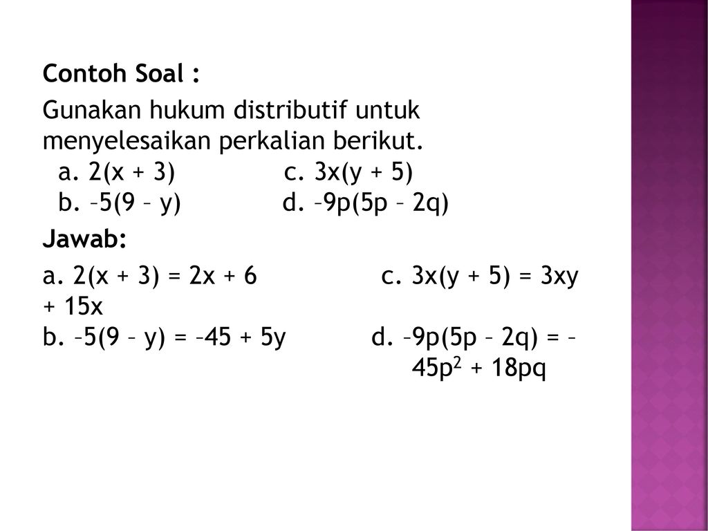 Detail Contoh Soal Distributif Nomer 50