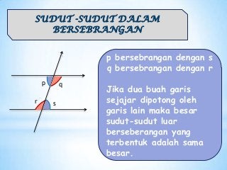 Detail Contoh Soal Dua Garis Sejajar Dipotong Oleh Garis Lain Nomer 27