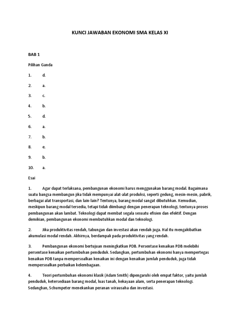 Detail Contoh Soal Ekonomi Kelas 11 Semester 2 Nomer 39