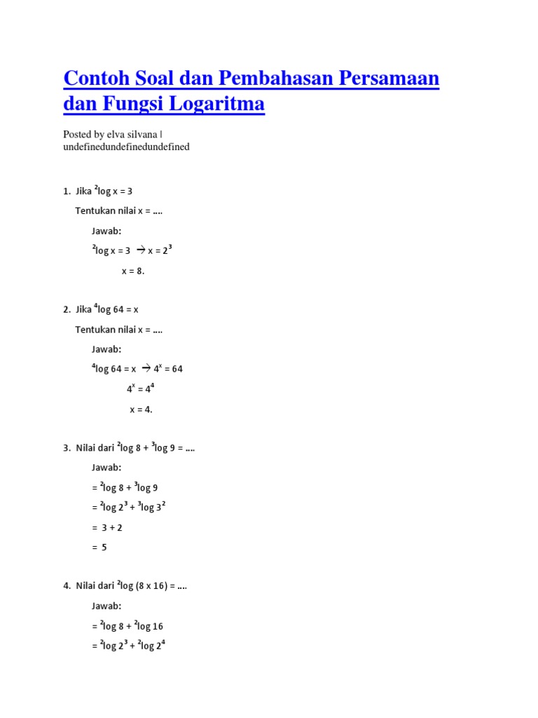 Detail Contoh Soal Eksponen Dan Logaritma Nomer 43