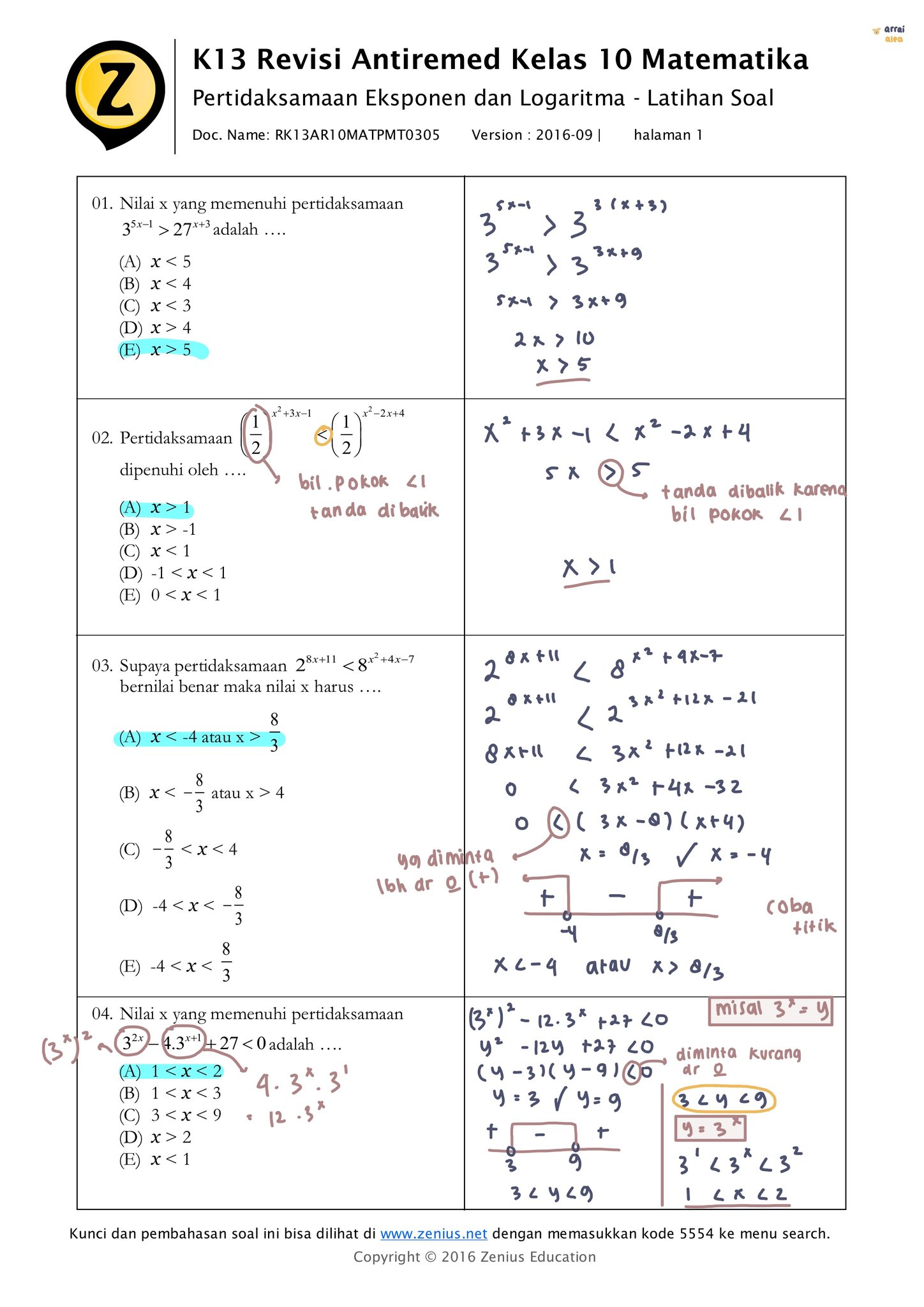 Detail Contoh Soal Eksponen Kelas 10 Nomer 26