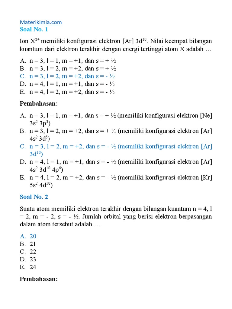 Detail Contoh Soal Energi Ionisasi Nomer 25