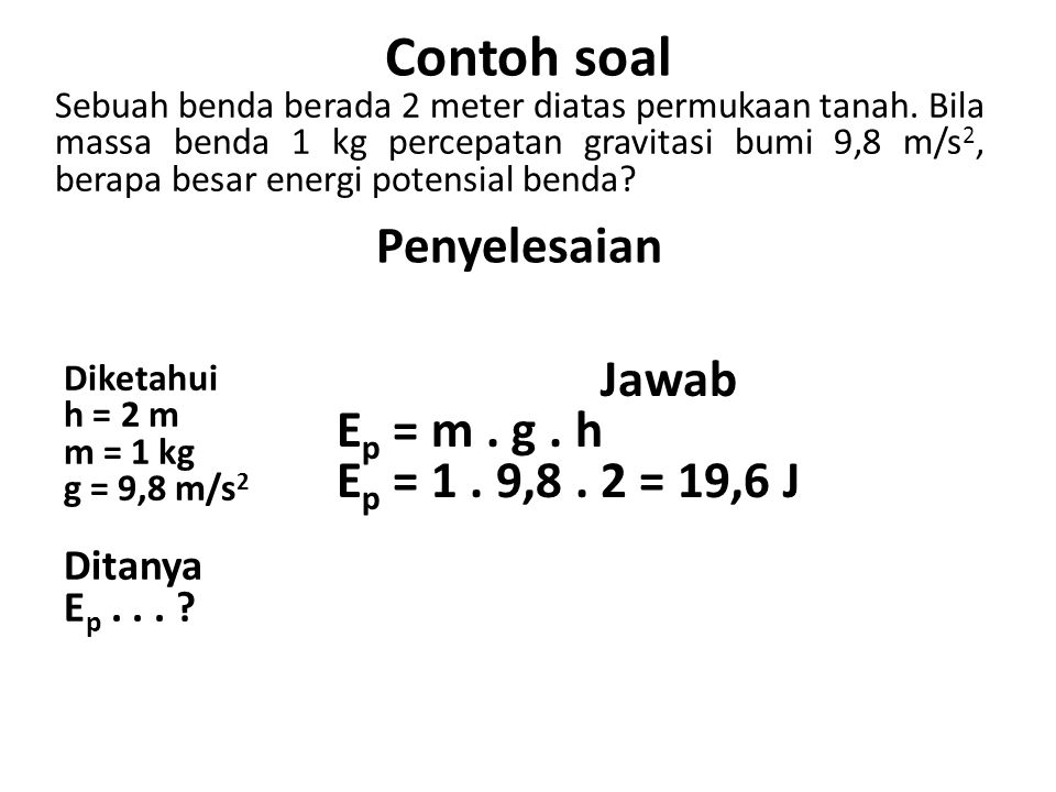 Detail Contoh Soal Energi Kinetik Dan Potensial Nomer 13