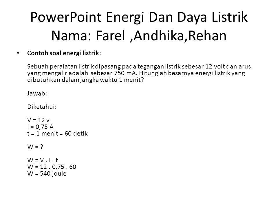 Detail Contoh Soal Energi Listrik Nomer 4