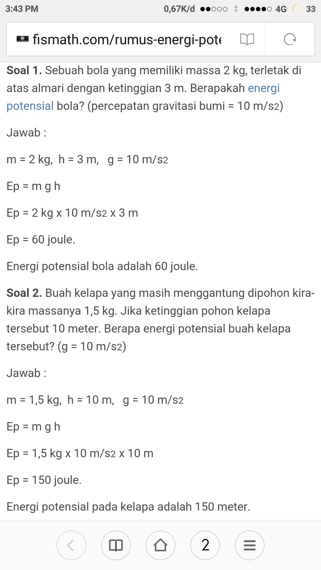 Detail Contoh Soal Energi Potensial Gravitasi Nomer 13