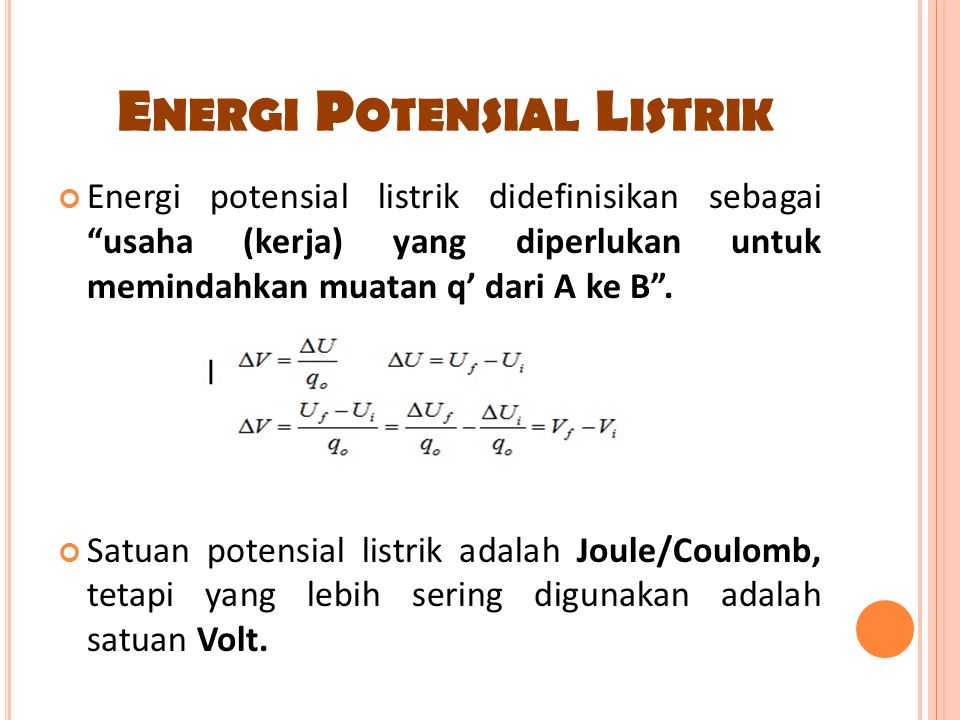 Contoh Soal Energi Potensial Listrik