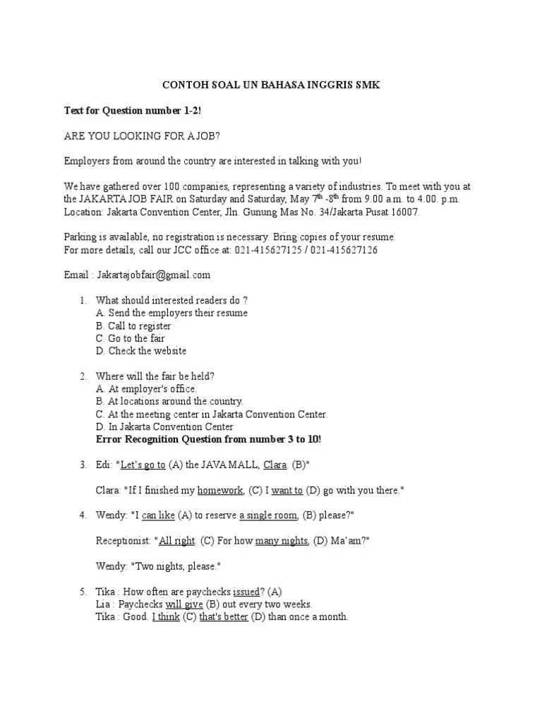 Detail Contoh Soal Error Recognition Nomer 24