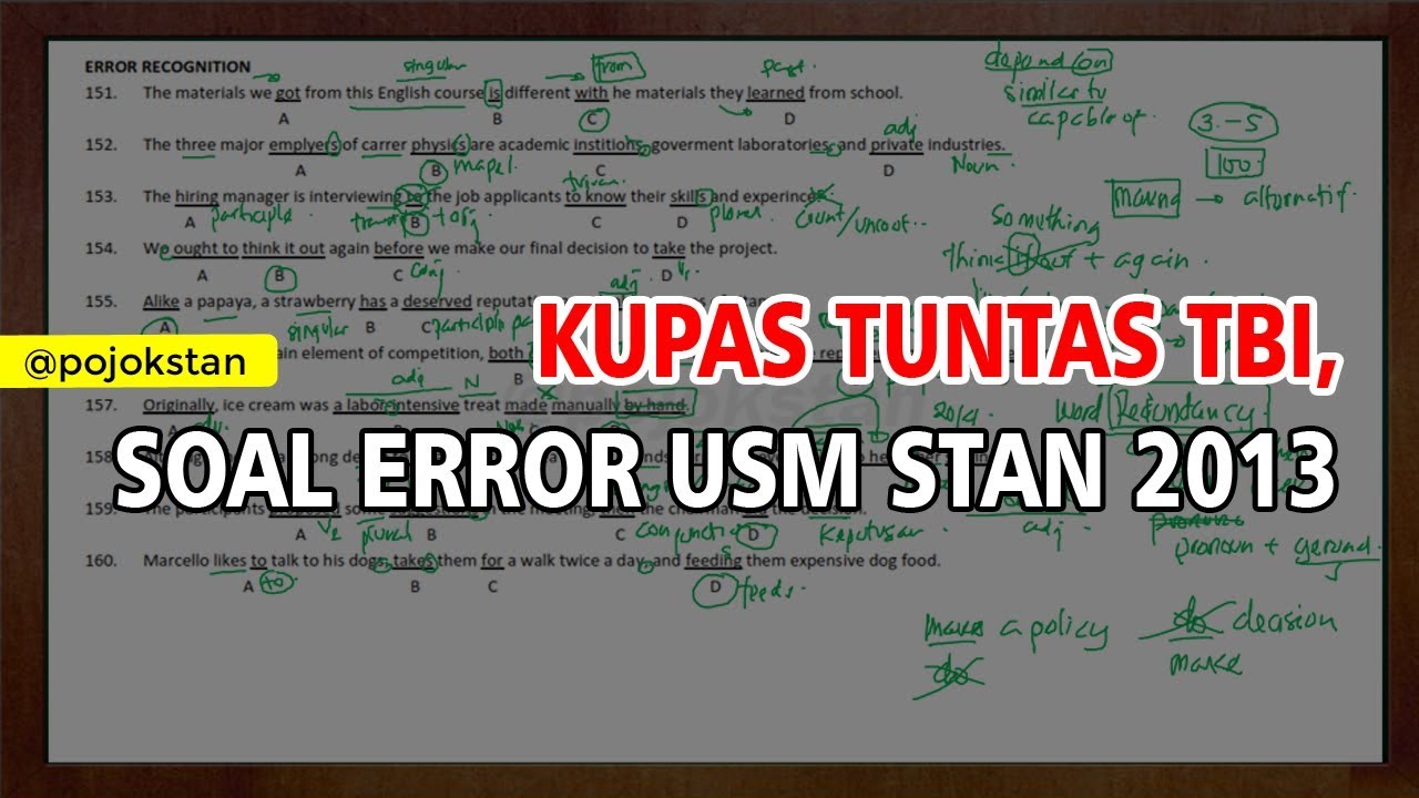 Detail Contoh Soal Error Recognition Nomer 41