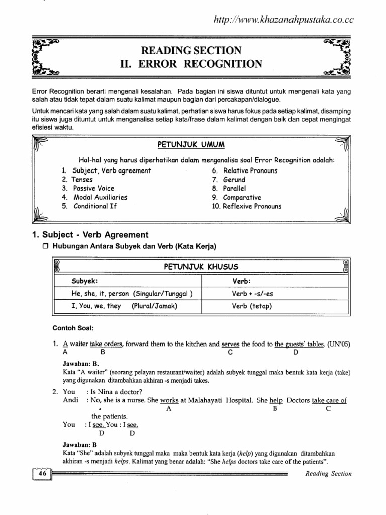 Detail Contoh Soal Error Recognition Nomer 7