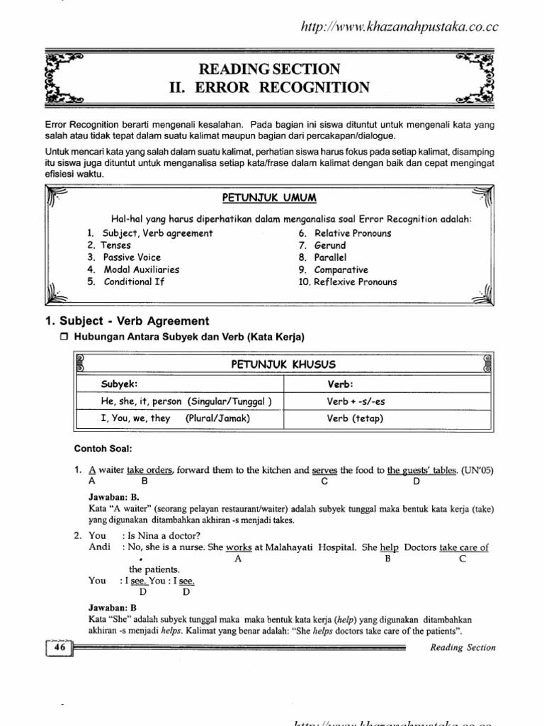 Detail Contoh Soal Error Recognition Nomer 8