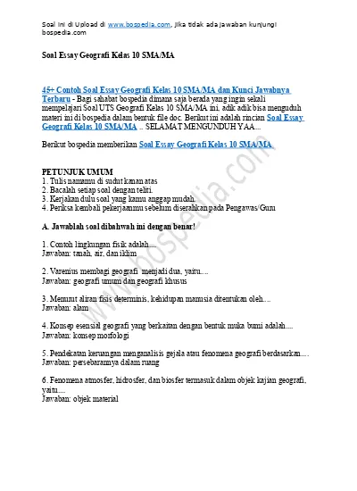 Detail Contoh Soal Esai Nomer 10