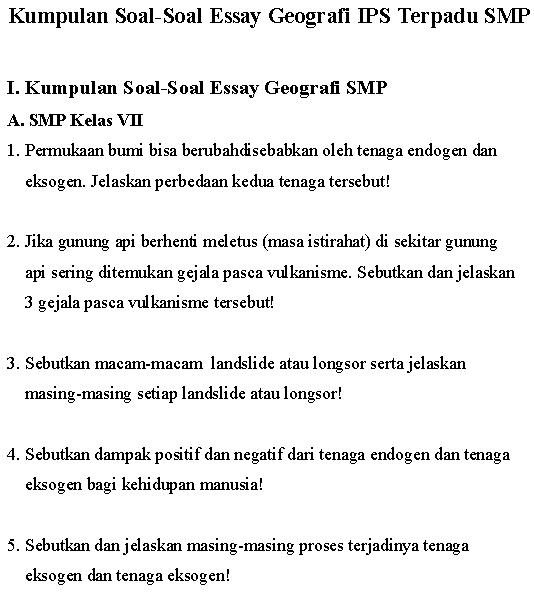 Detail Contoh Soal Esai Nomer 3