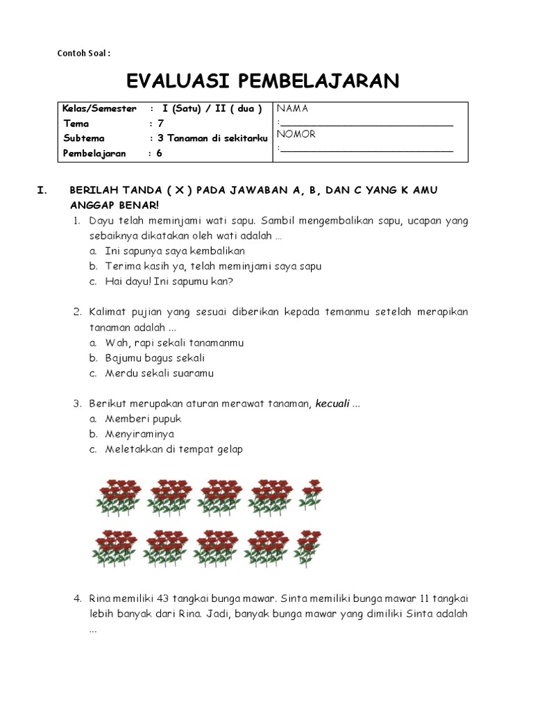 Detail Contoh Soal Evaluasi Nomer 5