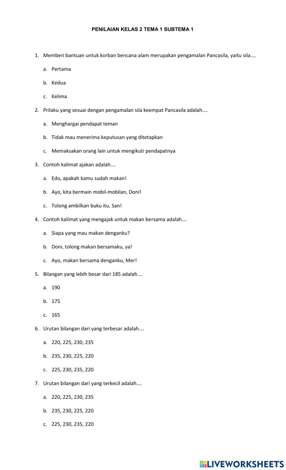 Detail Contoh Soal Evaluasi Nomer 10