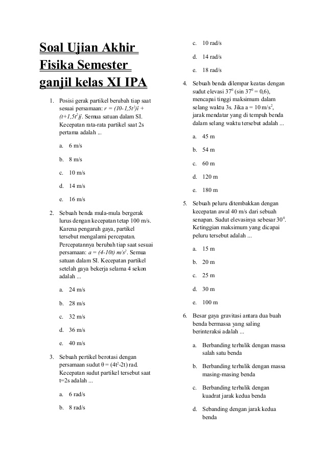 Detail Contoh Soal Fisika Kelas 11 Nomer 18