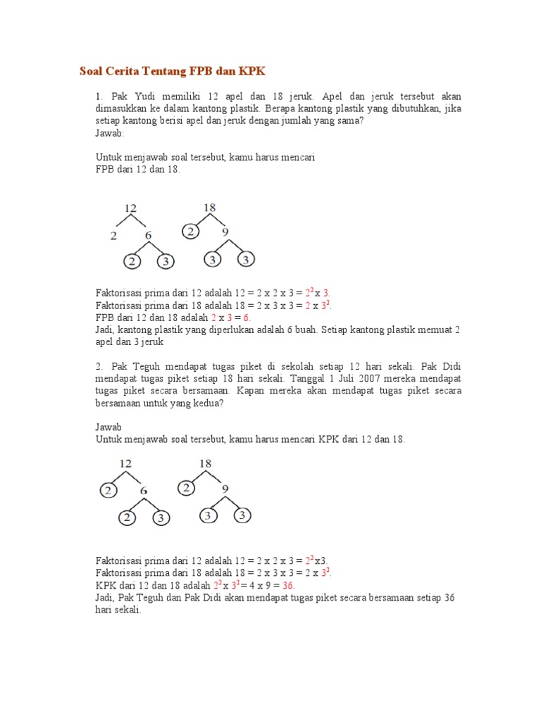 Detail Contoh Soal Fpb Dan Kpk Nomer 34