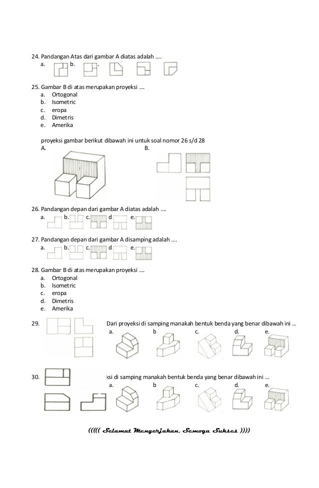 Detail Contoh Soal Gambar Teknik Nomer 20