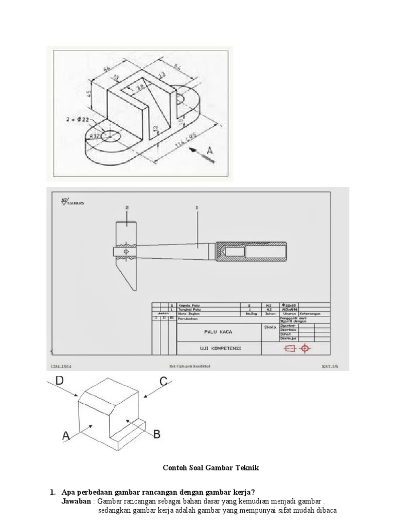 Detail Contoh Soal Gambar Teknik Nomer 4