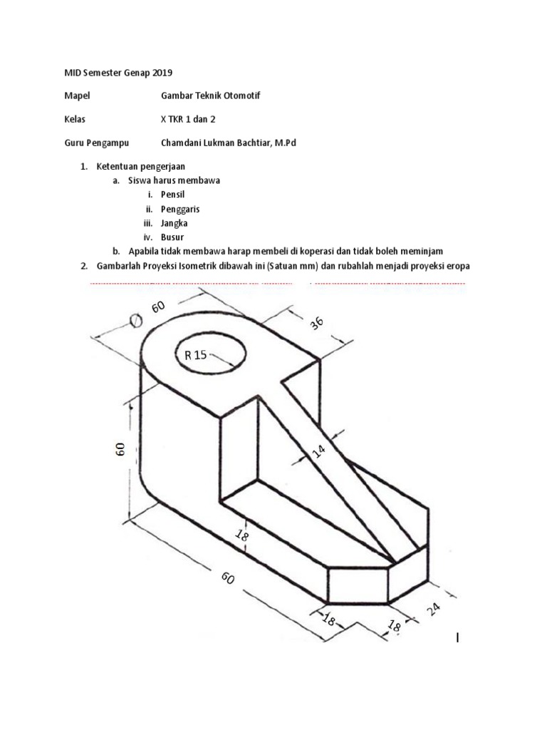 Detail Contoh Soal Gambar Teknik Nomer 6