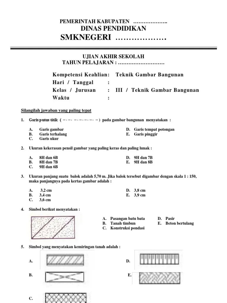 Detail Contoh Soal Gambar Teknik Nomer 42