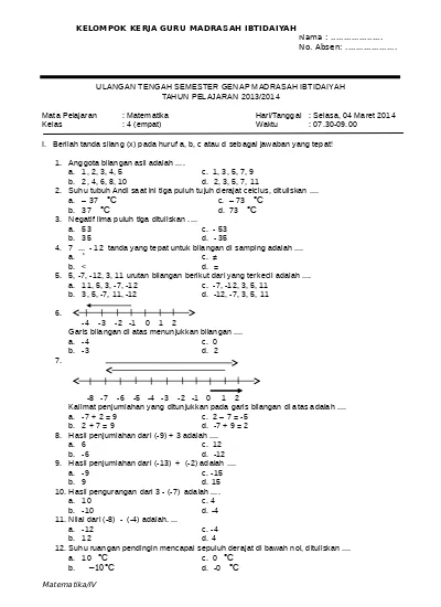 Detail Contoh Soal Garis Bilangan Nomer 34