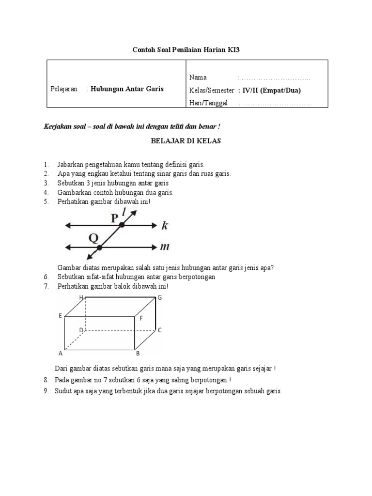 Detail Contoh Soal Garis Sejajar Nomer 35