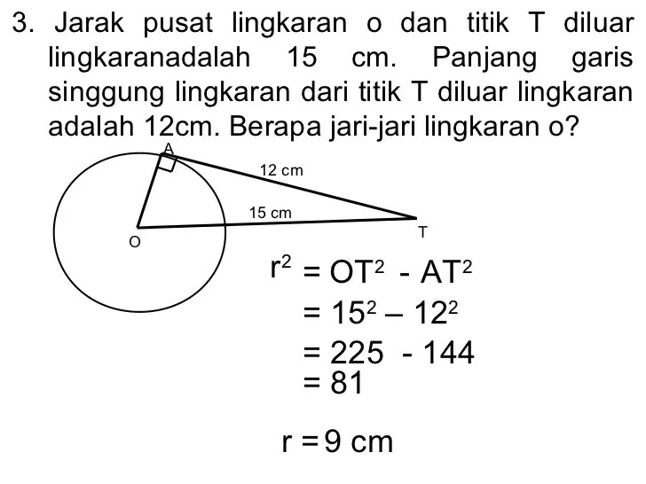 Detail Contoh Soal Garis Singgung Nomer 6