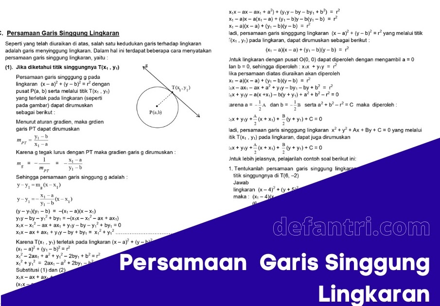 Detail Contoh Soal Garis Singgung Nomer 8