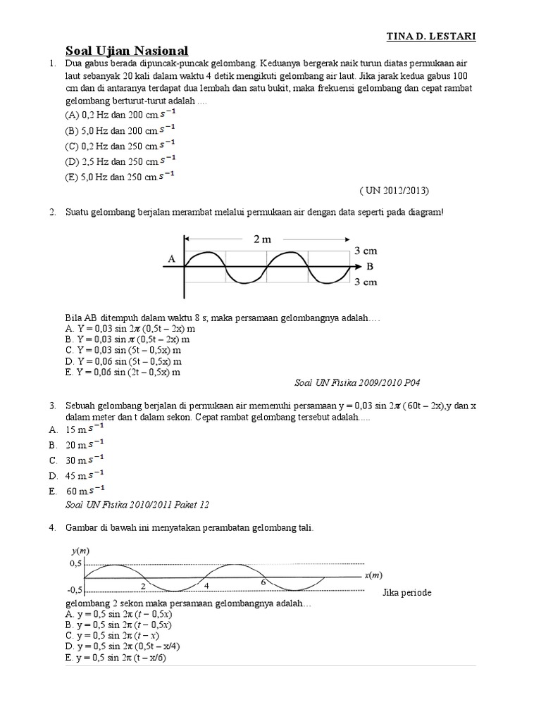 Detail Contoh Soal Gelombang Nomer 31