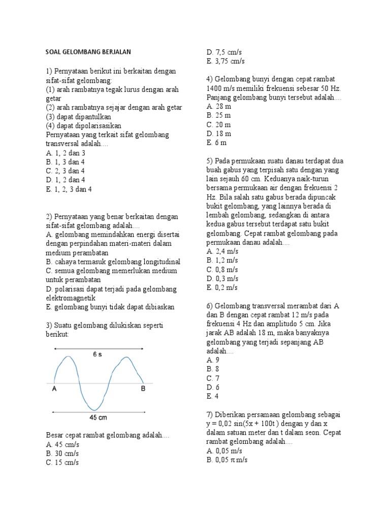 Detail Contoh Soal Gelombang Berjalan Dan Gelombang Stasioner Nomer 54