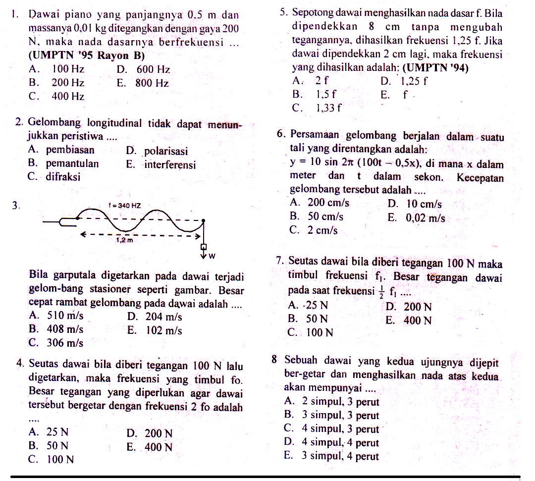 Contoh Soal Gelombang Bunyi - KibrisPDR