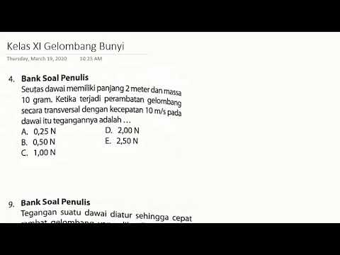 Detail Contoh Soal Gelombang Bunyi Nomer 10