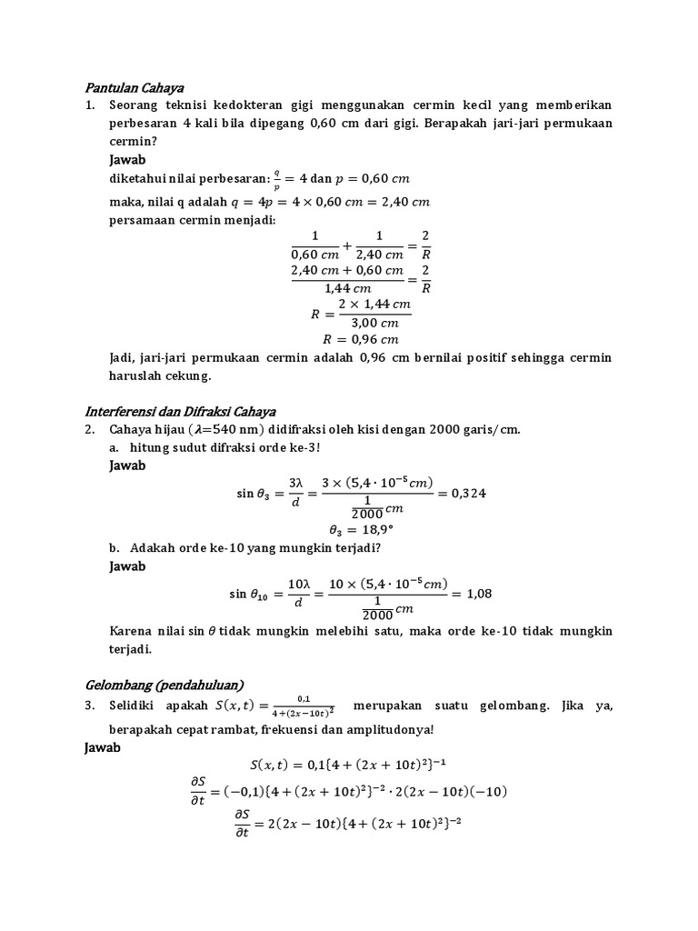 Detail Contoh Soal Gelombang Cahaya Nomer 53